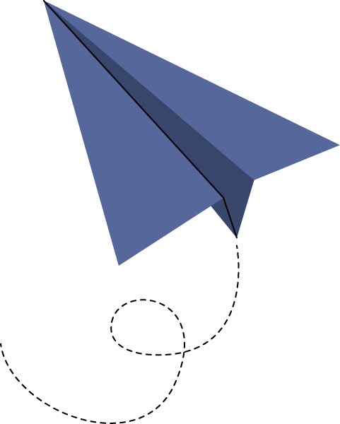 Avión de papel azul